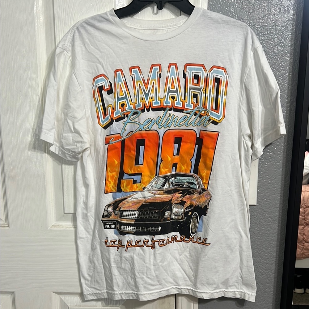 Chemistry White Short Sleeve Tee Camaro Design